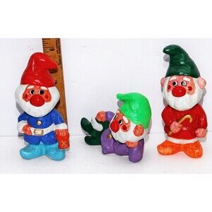 Vintage Homco Gnomes Elves Figurines Christmas Qty: (3)
